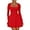 Red, variant on Women's Square Neck Ruffle Hem Mini Dress Ruched Waist Long Sleeve Short Party Dresses