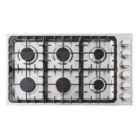 Pemberly Row 36 in. Drop-In Stainless Steel Gas Cooktop in Silver