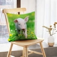 thumbnail image 5 of LALILO Throw Pillow Covers Young Pig Spring Green Grass Pig Farm Cushion Cover 18" x 18", 2 Pack, 5 of 6