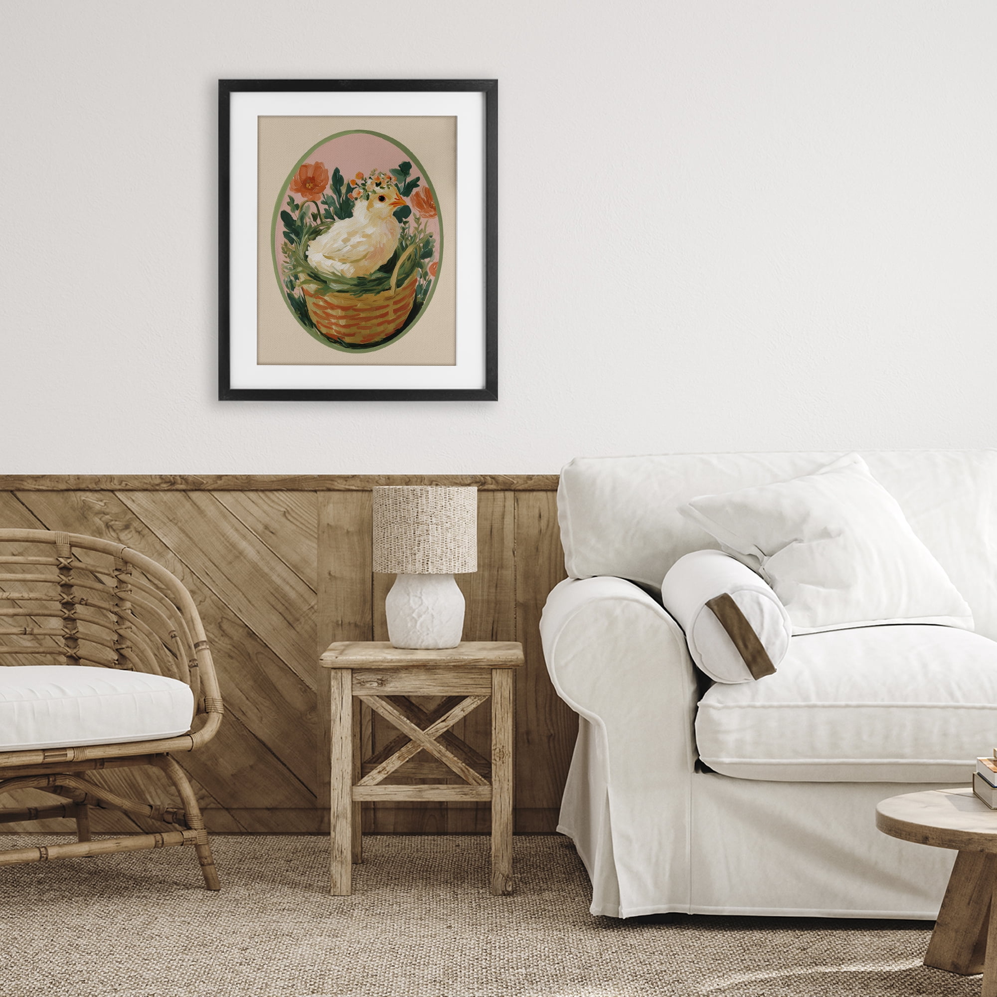 Stupell Industries Bloom Nest Chick Black Framed Print Under Glass, design by Yen