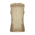 thumbnail image 6 of Women's Shiny Tank Top Solid Color Round Neck Sleeveless Casual Summer Tops Tank Shirts Loose Fit Shiny Blouses Wedding Vest Champagne XL, 6 of 8