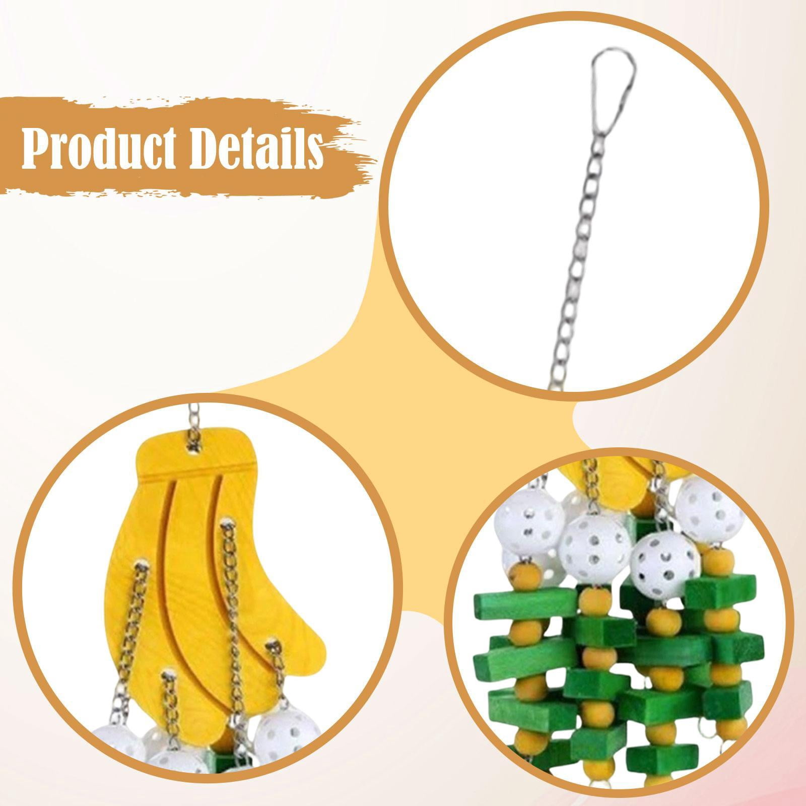 Serenable Parrot Chewing Toy Bird Toy with Hook Boredom Breaker Hanging Cage Accessory for Cockatiels Budgie Conures Lovebird Cockatoos