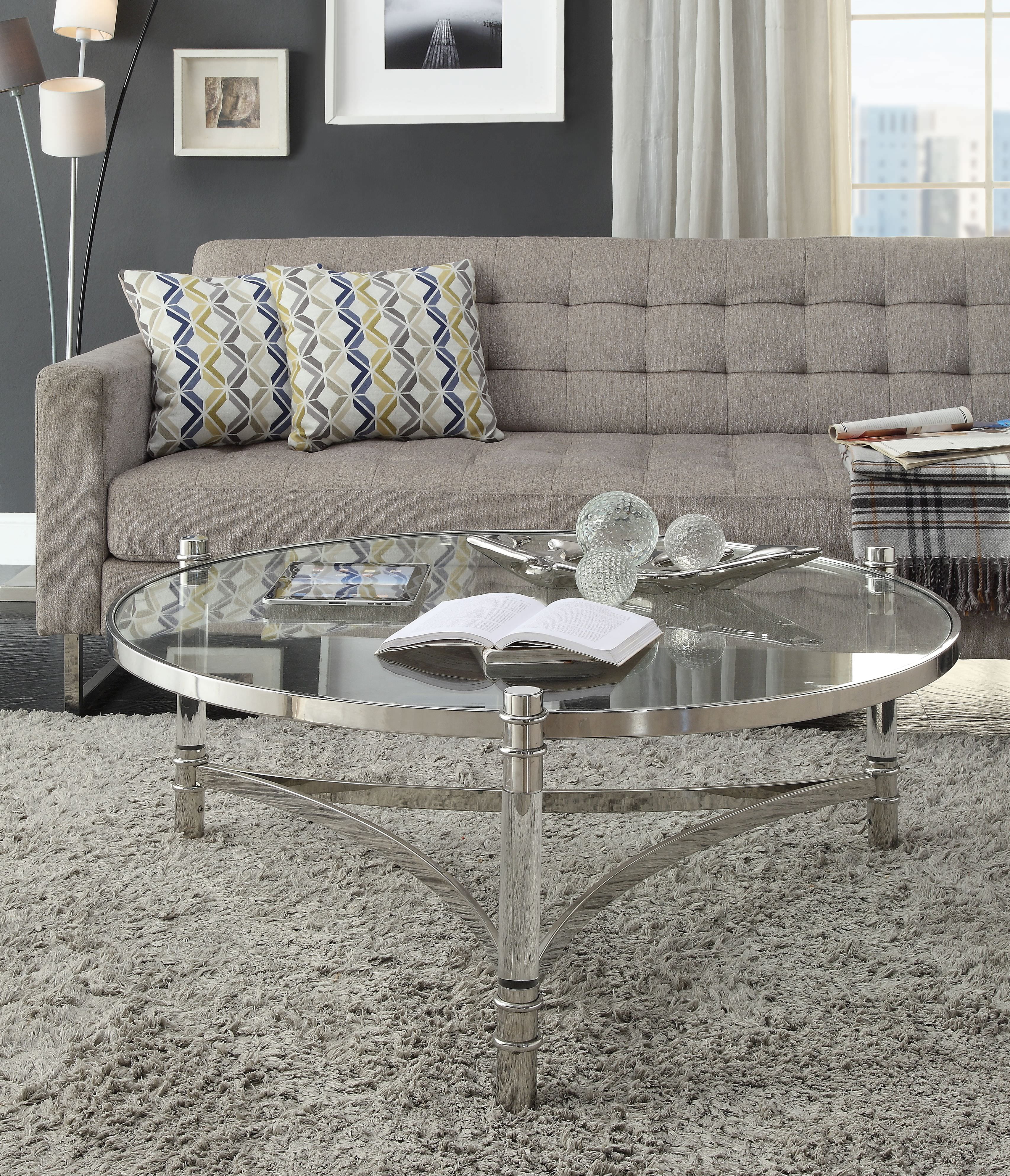 ACME Peony Coffee Table in Clear Acrylic, Steel and Clear ...