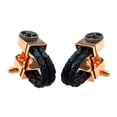 thumbnail image 3 of Gemelos para camisa, Gemelos para hombre de cuero negro chapados en oro rosa con gemelos de negocios de calidad brillar Electrónica, 3 of 5
