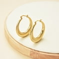 thumbnail image 4 of JUSTJANDM Stainless Steel Gold Chunky Large Hollow Hoops Earrings for Women,Minimalist and Chic Open hypoallergenic Earrings Lightweight Big Hoop Earring for Sensitive Ears, 4 of 7