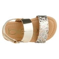 thumbnail image 6 of bebe Leatherette Fashion Glitter Flat Sandals, Light Gold (Toddler Girl's), 6 of 8