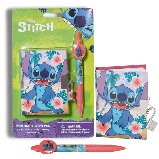 Miniagenda con diseños innovadores de Disney Stitch con candado y llaves