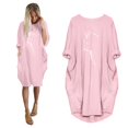 thumbnail image 2 of PENGXIANG Robe Chandail Oversize pour Femmes Imprimé Chat Manches Courtes Été Poche Mini Robe de Plage pour Femmes 2022, 2 of 5