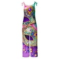 thumbnail image 4 of Xixinqiwan Mardi Gras Pants for Women,Womens Mardi Gras Party Jumpsuits Carnival Themed Sequin Printed Bib Overalls Sleevelss Shoulder Strap Wide Leg Rompers with Pockets, 4 of 5