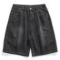 thumbnail image 4 of Purcolt Baggy Jean Shorts for Men Wide Leg Casual Loose Fit Long Denim Shorts Jorts Y2K Streetwear, 4 of 4