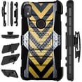 thumbnail image 1 of Compatible with T-Mobile REVVL 4 Hybrid LuxGuard Holster Phone Case Cover (Yellow Arrow Crosshatch), 1 of 1