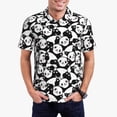 thumbnail image 2 of Balery Seamless Pattern Cute Panda Printed Men’s Short Sleeve Polo Shirt, Midweight Men's Shirt,Golf Polo shirts -X-Large, 2 of 8