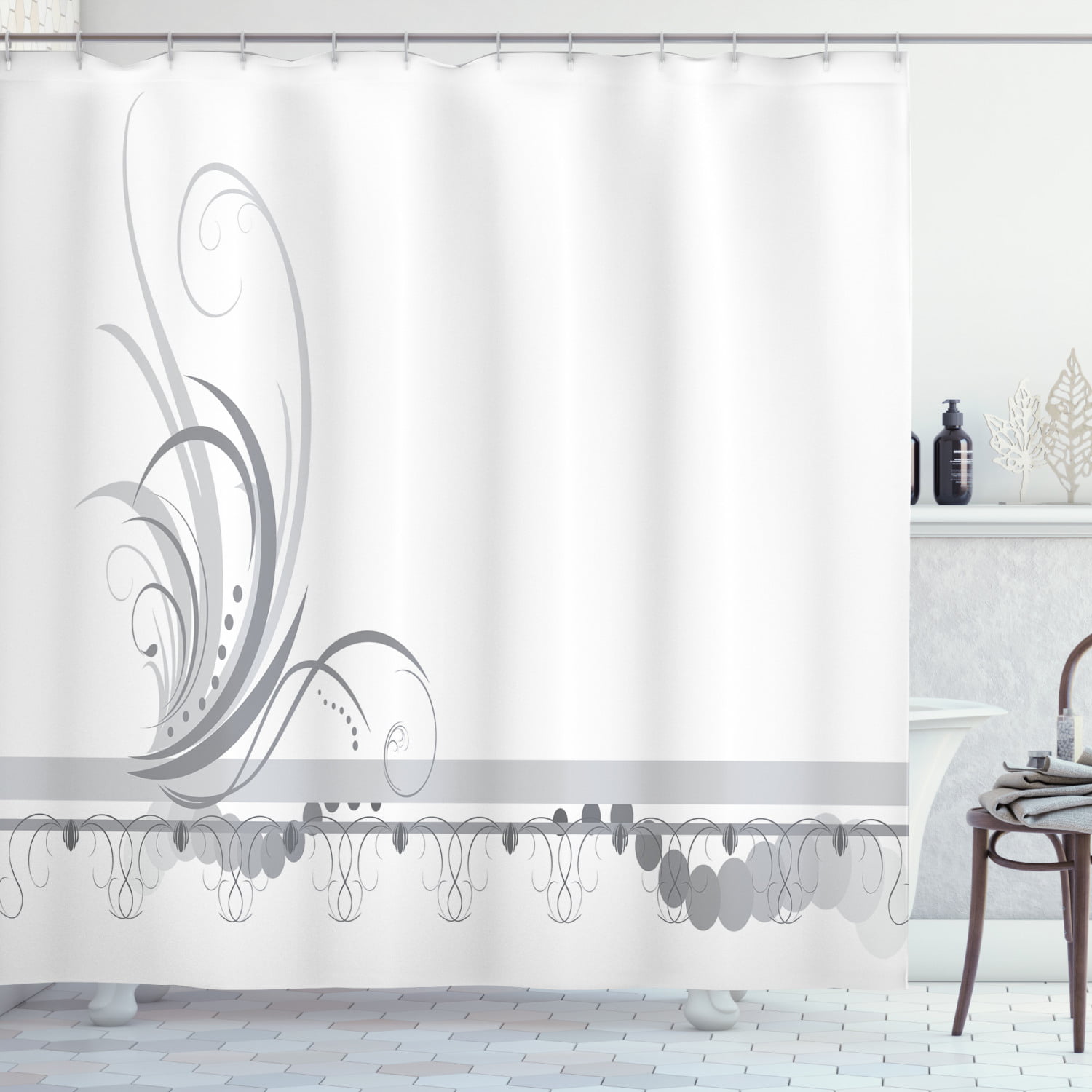 Black Music Note Peak 3D Shower Curtain Waterproof Fabric Bathroom Decoration 