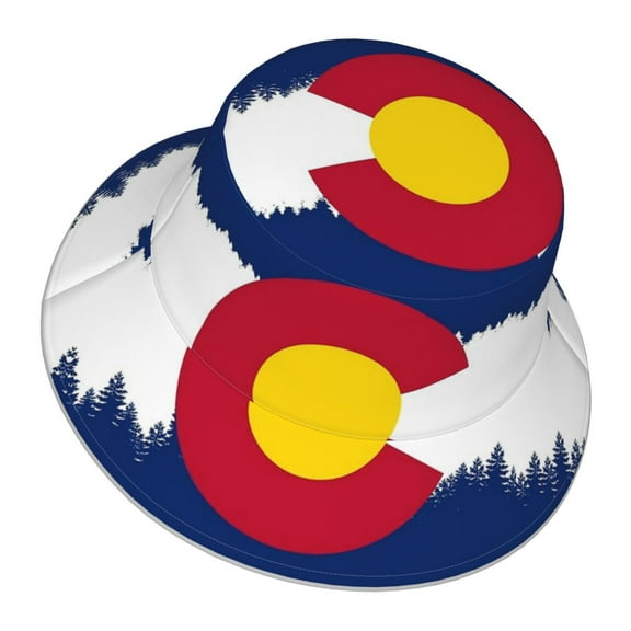 Colorado Flag Bucket Hat With Reflective Stripe For Men Women Reversible Outdoor Travel Hiking Beach Caps