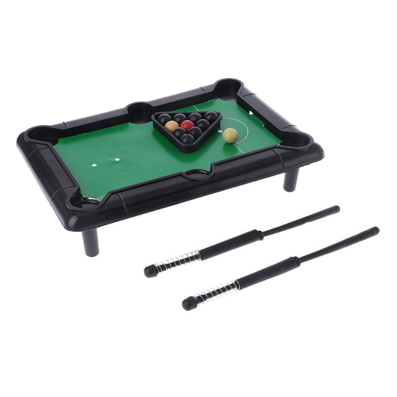 WOODEN TABLE TOP MINI DELUXE KIDS CHILDREN POOL PLAY SET CUES BALLS SNOOKER GAME 