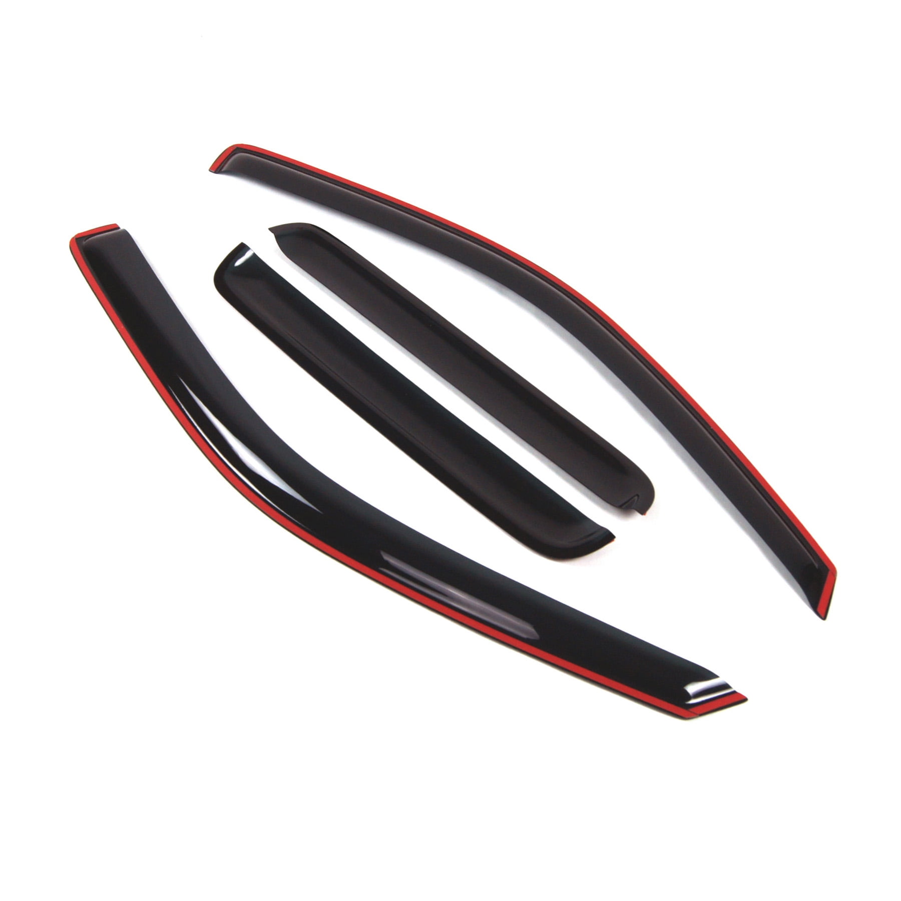 Tuningpros WD2-035i In-Channel Window Visor Deflector Rain Guard Dark Smoke 4 Pcs Set For 2004-2012 GMC Canyon Crew Cab