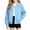 Light Blue, variant on SGFCWSX Girls Bomber Jacket Button Down Snap Varsity Casual Lightweight Outerwear Coat Light Blue Size 8