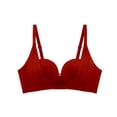 thumbnail image 6 of SMihono Womens Wireless Bra No Underwire Seamless Push Up Bra Comfort Full Coverage Padded Bralette Soft Vneck Everyday Bras Wine M US(6), 6 of 6