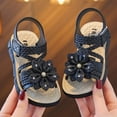 thumbnail image 2 of TOWED22 Girls Open Toe Princess Flat Sandals with Comfort Sole Summer Sandals Black,12.5, 2 of 9