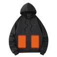 thumbnail image 2 of LEKDFST Heated Hoodies for Men 7 Heat Zones Lightweight USB Electric Heating Sweatshirt Warm Outdoor Winter Jacket No Battery Black L, 2 of 8