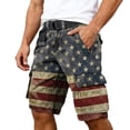 thumbnail image 2 of Independence Day Shorts for Men 2026 Summer Casual Us Flag Print Straight Leg Cargo Shorts with Pockets, 2 of 6