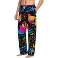 thumbnail image 6 of Salouo Mexican Flower Traditional1 Print Pajama Pants for Men, Lounge Pants Elastic Waistband Casual Men's sleepwear Loungewear Sleep Pajama Pant -Medium, 6 of 7
