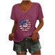 thumbnail image 2 of Camisetas Casuales de las Mujeres Gradiente Día de la Independencia Impreso Cuello Redondo, Blusa de Manga Corta para Diario, Fiesta Y Primavera Verano, 2 of 6