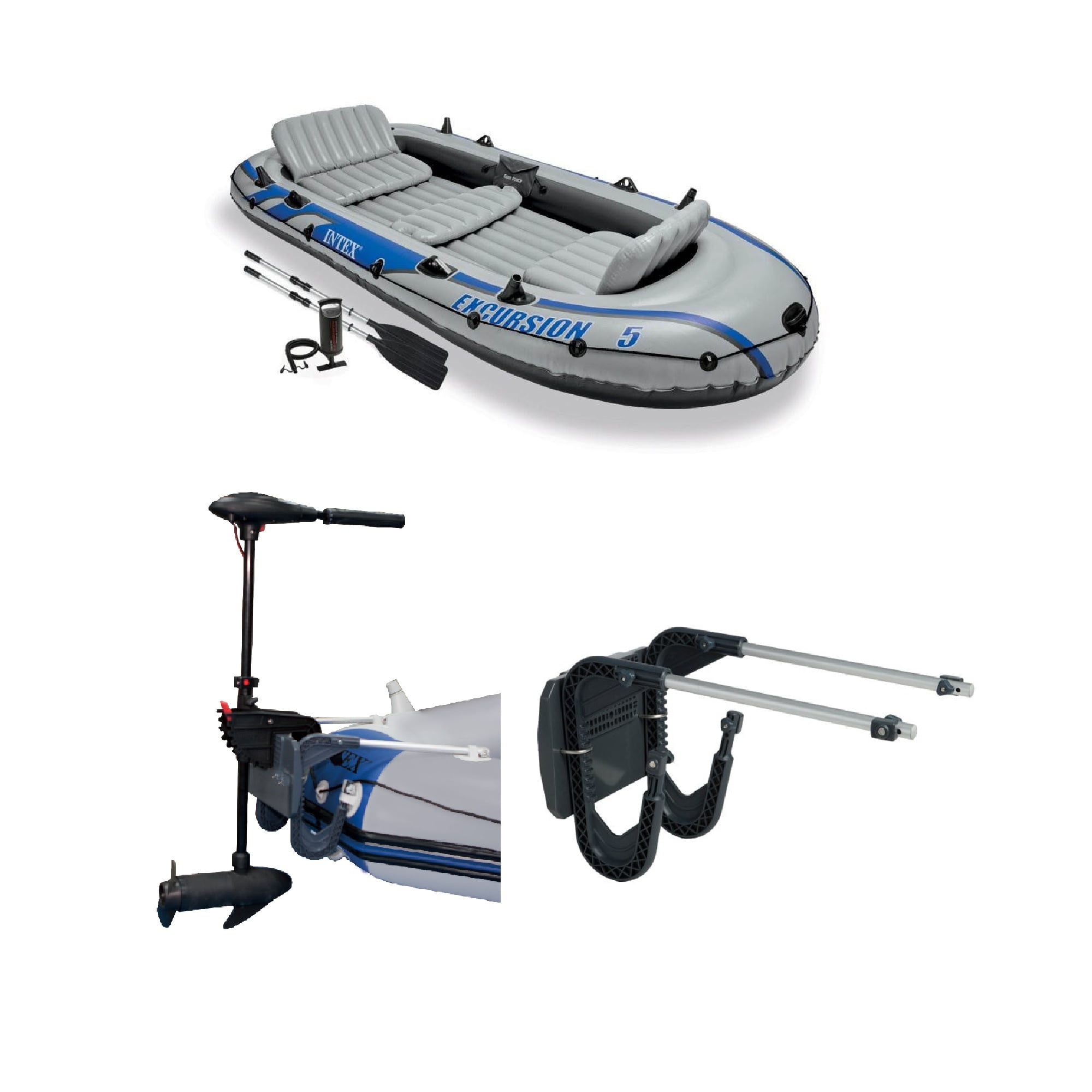 2-4 Person Inflatable Outboard Boat Engine Raft Fishing mount KIT 6.6/7.5/8.8ft 