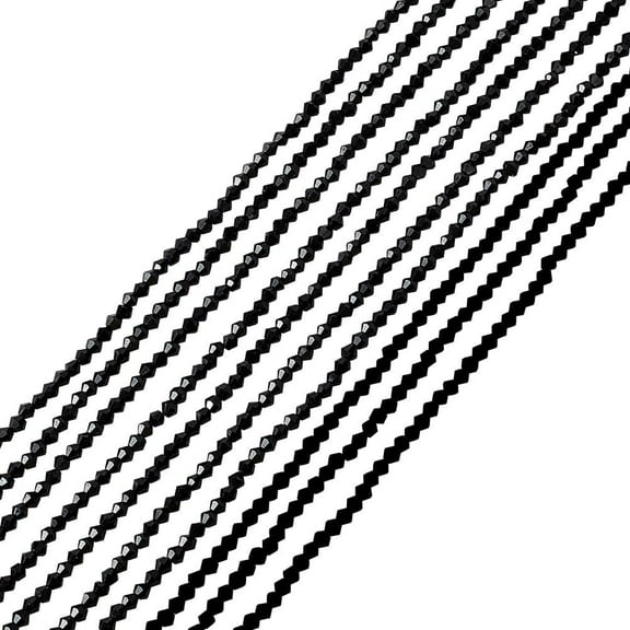 10 Strands 930pcs Black Glass Bicone Bead Strands Faceted Crystal Beads Small Spacer Loose Beads Bulk Tiny Craft Beads for DIY Bracelets Earrings Necklaces Making Hole:1mm