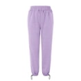 thumbnail image 6 of QASIEATN Women's Casual Pant Solid Color Sports and Leisure Pant Drawstring Wide Leg Pants and Drawstring Pocket Pants, 6 of 8