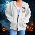 thumbnail image 6 of Edvintorg Women's Coats Halloween Printed Hooded Zip up Jacket Long Sleeve Loose Casual Outerwear with Pocket Plus Size Womens Clothes White S-3XL, 6 of 8