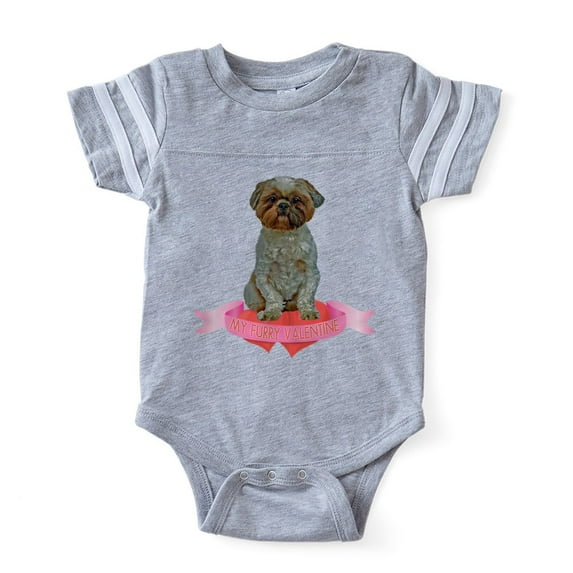 CafePress - FIN Lhasa Apso Valentine - Cute Infant Baby Football Bodysuit