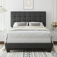 thumbnail image 2 of SHA CERLIN Grey Queen Size Panel Platform Bed Frame with Adjustable Fabric Upholstered Headboard, Adult, 2 of 6