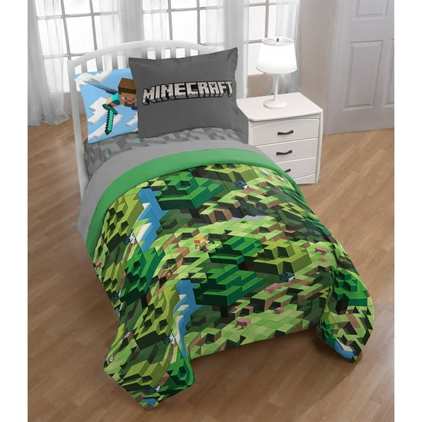 Minecraft Bag Kids Printed 4 Pieces BedinaBag, Full With Comforter