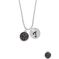 thumbnail image 2 of Delight Jewelry Silvertone Medical Caduceus Seal - Silvertone Script Initial Disc - F - Charm Necklace, 20"+3", 2 of 4