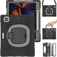 thumbnail image 5 of Funda con soporte de anillo ajustable para iPad de 9,7 pulgadas (2018) con correa para el hombro, gran soporte de anillo ajustable, protección contra golpes., 5 of 5