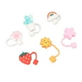 thumbnail image 2 of Straw Cover, Gift Reusable Silicone Straw Toppers Food Grade Sealed Cartoon   For Parties Type A,Type B, 2 of 8