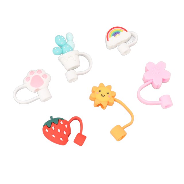 Straw Cover , Reusable Silicone Straw Toppers Safe Dustproof Food Grade Gift For Parties Type A,Type B