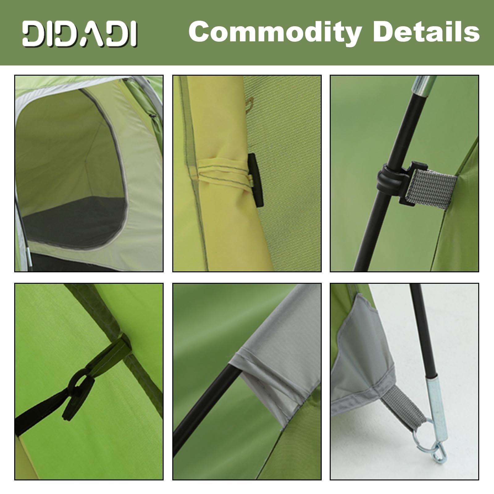 Camping Tents for 3 People, DIDADI Waterproof Tunnel Tent ,2 Room Design - Detachable Bedroom & Vestibule with Footprint,Easy Set Up & Pop Up HikingTent for Survival Hiking Backpacking