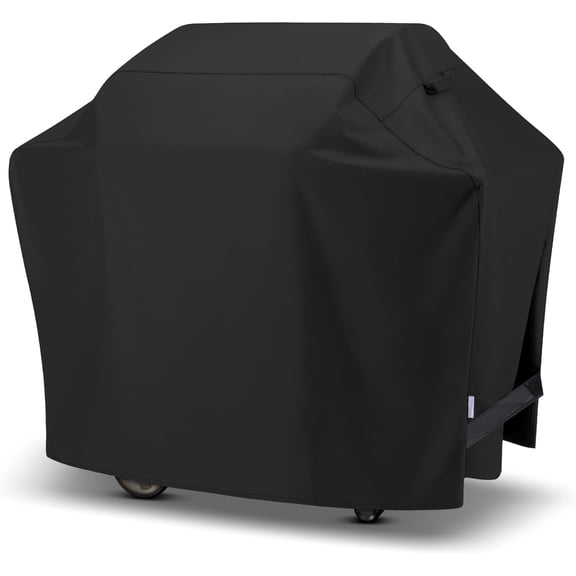 Grill Cover 55 Inch, Heavy Duty Waterproof Barbecue Gas Grill Cover, UV & Fade Resistant Barbecue Cover, Compatible for Weber Char-Broil Nexgrill Grills and More, Black
