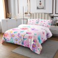 thumbnail image 2 of Erosebridal Cartoon Botanical Coverlet Set Queen,Kawaii Butterfly Bedding Set,Fariy Tale Princess Bedspread Sets Queen Size,Microfiber Bedroom Decor,3pcs, 2 of 6