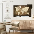 thumbnail image 5 of Elephant Stock Vintage Map On Wood Wall Art - Horizontal Canvas Wall Art - Living Room Wall Decor - Map Canvas - Brown And Beige Decor - 12" x 8", 5 of 8
