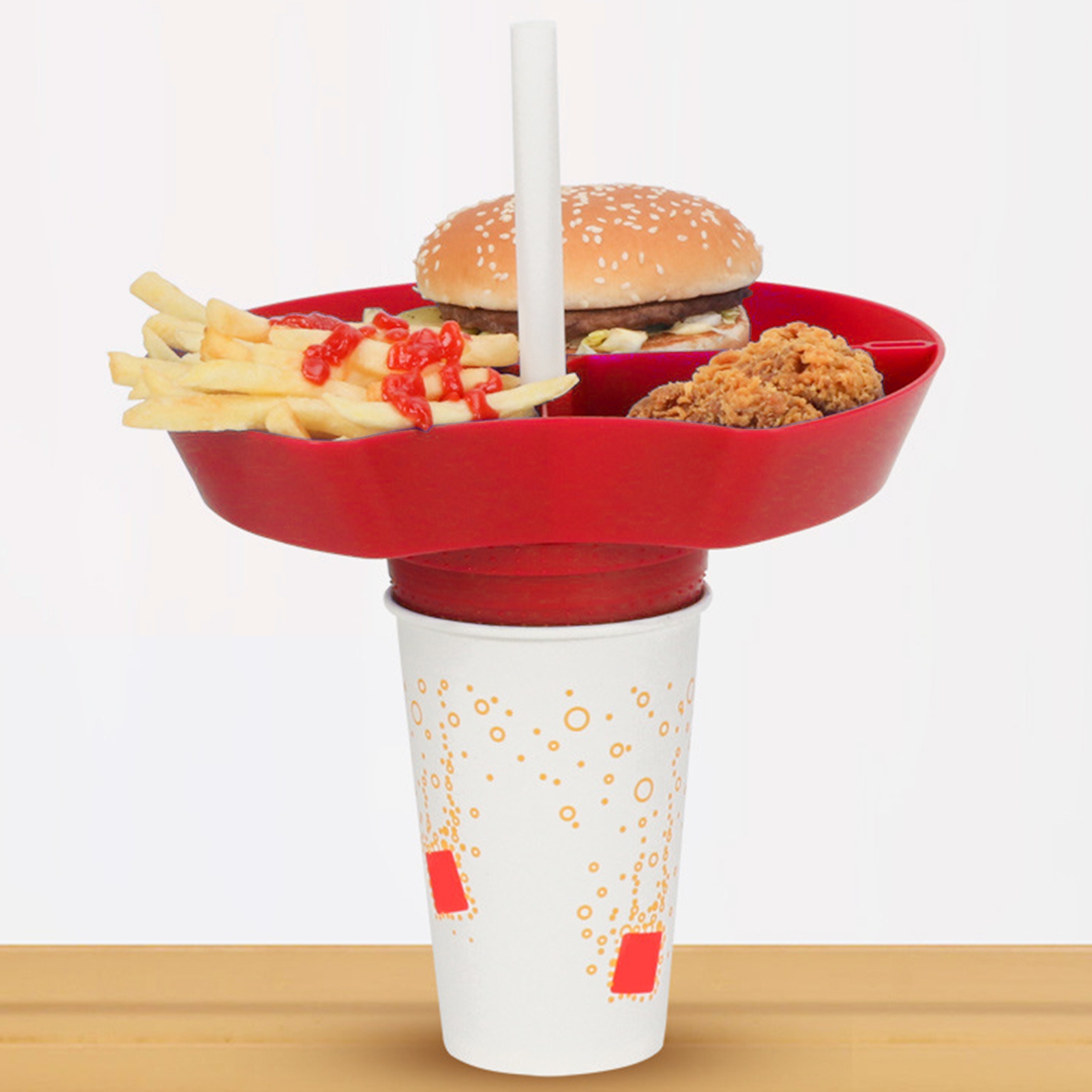 Hobeauty Dinner Plate with Dividers Snack Bowl with Removable Base