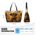 thumbnail image 5 of JUNZAN Cute Cow Sunflower Field Pattern Women's Large Beach Bag,Waterproof Sandproof Zipper Beach Tote Bag for Pool Gym Grocery Travel with Wet Pocket, 5 of 7