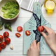 thumbnail image 3 of Shark Cutting Board, of Adventure Words over a Fish Body Wildlife Grunge Design, Decorative Tempered Glass Cutting and Serving Board, Wine Bottle Shape, Indigo Pearl, by Ambesonne, 3 of 5