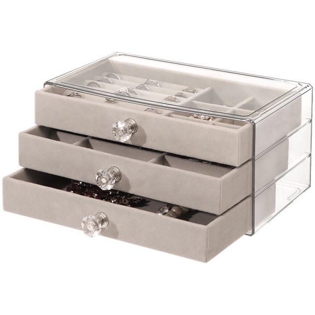 Jewelry Organizer Drawer Multilayer Jewelry Storage Box for Necklace Stud Earrings Ring