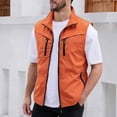 thumbnail image 5 of YUGYXL Travel Vest for Men with Zipper Pockets Mens Fishing Vests Loose Casual Full Zip Up Sleeveless Jacket Outdoor Workwear Red XXXXL, 5 of 6