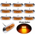 thumbnail image 1 of 10 luces de posición laterales de 4 LED de color ámbar para coche, camión, remolque, camioneta, 12 V, 24 V, 1 of 5