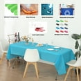 thumbnail image 2 of (12 Pack) Turquoise Premium Rectangle Heavy-Duty Plastic Table Covers (Reusable), 2 of 6