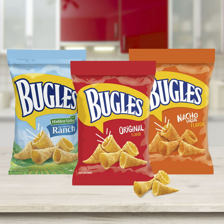 Bugles Crispy Corn Snacks, Original Flavor, Snack Bag, 7.5 oz